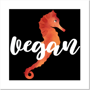 Vegan Seahorse Posters and Art